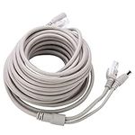 ASHATA Ethernet Cable,5M/10M/15M/20M RJ45+DC Ethernet CCTV Cable for IP Cameras NVR System 10Mbps/100Mbps,Networking Cable Cat 5 Cable with RJ45 Port.(10M)