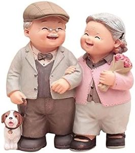 Aimer Personnes Âgées Couple Figurines Résine De Mariage Anniversaire Statues Vieillesse Vie Gâteau Toppers Grands- Parents Parents Cadeaux pour Jardin Patio Maison Décoration