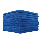 The Rag Company - Edgeless 365 Microfiber Towels (10-Pack) Premium 70/30 Blend, Professional Polishing, Wax Removal, Auto Detailing, 365gsm, 16in x 16n, Royal Blue