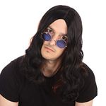 Bristol Novelty BW481 Ozzy Osbourne Streaks Wig, Black/Red, One Size