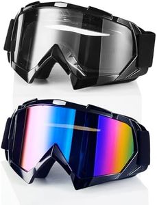 Carsories 2Pcs Dirt Bike Goggles Motocross Motorcycle ATV Riding Dustproof Windproof Off Road Racing MX Four Wheeler Goggles for Adult Men Women Youth