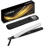 LOVANI Mini Hair Straightener,0.6 Inch Travel Flat Iron Dual Voltage Small Size Hair Iron with 3D Floating Ceramic Tourmaline Plates for Short Hair,White