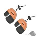 SPG Leather Archery Finger Tab - 2 Pack Archery Finger Guard Split Archery Tabs Adjustable Finger Guards Protectors Right Hand for Recurve Traditonal Bow Shooting Accessories (Brown)