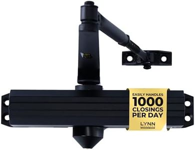 LYNN HARDWARE Medium/Heavy Duty Automatic Door Closer (Matte Black) - Commercial Grade, Contractors Choice, Adjustable Speed & Force, 3 Mounting Options, 3 Hour Fire Rated (DC7016 Model)