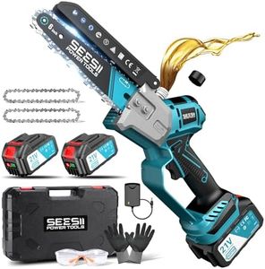 SEESII Mini Kettensäge mit Akku 8000mAh, Akku Handkettensäge 6 Zoll, Bürstenlose Akkusäge mit Automatischem Öler, Kompatible mit Makita Akku 18V, Elektrische Säge für Holz, Ast