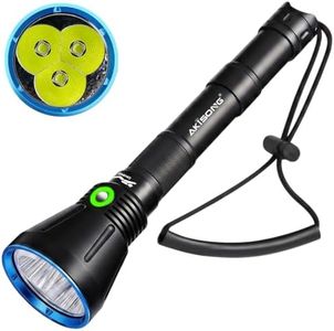 AKISONG Professional Scuba Diving Flashlight 6000 Lumens with USB Charger