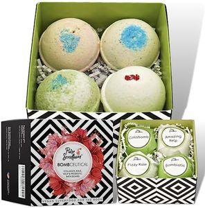Pure Scentum Bath Bombs Set for Women - 4 Large USA Made Natural, Organic Fizzies w/Shea Butter Moisturize Dry Skin in Bubble Bath - Relaxing Gift Gifts for Wife, Mom, Her