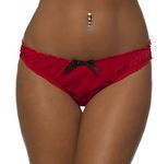 Velvet Kitten 3111VK - Ruched Rene Ruffle Panty (Medium/Large, Red)