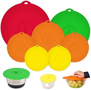 Silicone Lids for Bowls and Food Covers,7 Pack 5 Sizes Silicone Lids,Microwave Cover for Food,Reusable Silicone Bowl Covers,Silicone Lids for Pots and Pans Food Storage Cups Cans