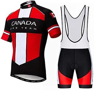 JPOJPO Cycling Jersey for Men Pro Team Bicycle Clothing MTB Bike Jerseys Shorts Set, Canada-2, Medium