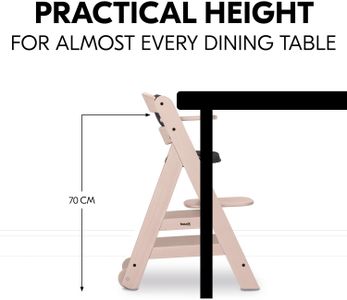 hauck Beta+ Wooden High Chair – Whitewashed Adjustable Seat