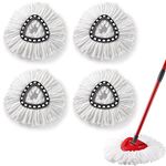 4 Pack Mop Replacement Heads Compatible with O-Cedar Spin Mop, Microfiber Spin Mop Refills, Easy to Wring 360 Rotating Floor Mop Accessories