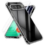 kalibri Case Compatible with Google Pixel 10 Pro XL Cover - Soft Smartphone Case - with 2X Tempered Glass Screen Protectors - Transparent