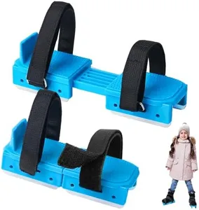 Toddler Ice Skates, Kids Adjustable Double Runner Ice Skates with Hook and Loop Fastener Straps, Blue Double Blade Ice Skates for Winter Toddler Training Shoes Beginner (1)
