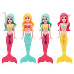 TOPWAYS Pool Diving Toy Set 4 Diving Mermaids Diving Torpedoes Swimming Underwater Pool Training Toys Diving Games Training Children's Gifts(Diving Mermaid)