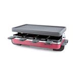 Swissmar KF-77046 8-Person Raclette with Reversible Cast Iron Grill Plate (Red)