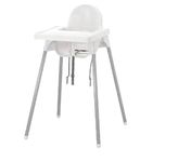 IKEA Antilop Highchair (White, Pack of 4), Plastic, For Kid, 15 kg Max Load, With Safety Belt, Portable, Easy to Assemble, BABY_SEAT