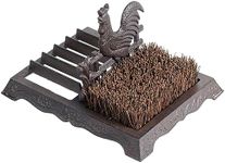 FARM IN Farmhouse Shoe Brush Scraper Outdoor Rustic Heavy Duty Cast Iron Boot Scraper with Brush for Home Porch Garden with Barn Rooster Design