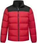 UVSAI Mens Splicing Puff Jacket Water Resistant Insulated Warm Zipped Up Winter Coat with Pockets