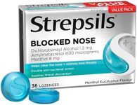 Strepsils Plus Blocked Nose Relief Sore Throat Lozenges, 36 Count