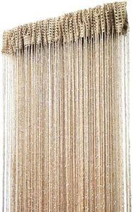 ave split Decorative Door String Curtain Wall Panel Fringe Window Room Divider Blind Divider Tassel Screen Home 100x200centimeter (Champagne18)