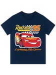 Disney Tshirt | Cars Boys T Shirt | Lightning McQueen Top for Boys | Official Cars Merchandise | Blue 3-4 Years
