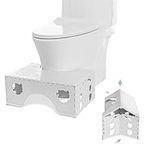 Fanwer Folding Toilet Stool - Physiological Squatty Potty for Adults and Children - Toilet Stool for Bathroom and Toilet,Cream White, Cream White,44.5*32*18