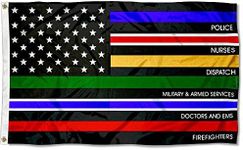 Essential Services Thin Line Flag 3x5 Foot Banner