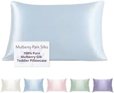 Mulberry Park 19 Momme Silk Pillowcase for Kids & Toddlers - Prevents Bed Head & Frizz, Gentle on Delicate Skin & Hair - Grade 6A Pure Mulberry Silk - 13" x 18" / Bedtime Blue