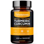 Turmeric Curcumin with Black Pepper Extract – 1400 mg Per Serving [120 Capsules] Curcuminoids and Organic Turmeric Root with Bioperine Supplement