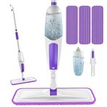 Microfibre Spray Mops for Cleaning Floors - SEVENMAX Foor Mop with 3 Washable Pads Dry Wet Mop for Wood Laminate Tile Vinyl Kitchen Floor with Refillable Bottle Flat Dust Mop for Wooden Floor Cleaning