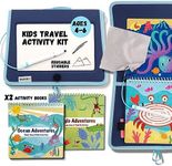 Totebook Kids Travel Educational Activity Book with Washable Markers - Car and Airplane Activities, Learning Toys for Toddlers- Reusable Stickers for Ages 4, 5, 6 (Ocean & Extra Jungle Book)