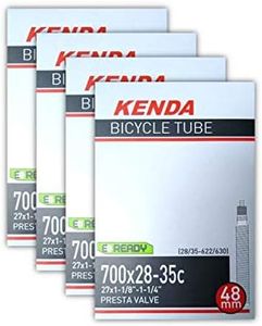 Kenda Road Bicycle Tube Bundle - 700 x 28/35 (27x1-1/8, 1-1/4) - Presta Valve - Four (4) Pack (48mm PV)