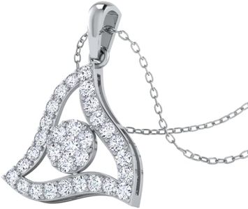 0.69 cttw Fashion Lab Grown Diamond Pendant Necklace in 14K White Gold | GSI Certified | 20" Resizable to 18" | Ethical Fine Jewelry for Women