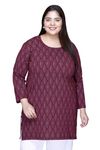 RYSH Women's Cotton All Over Printed Plus Size Long line Full Sleeve T-Shirt,RYFS850H06_6XL