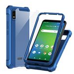 Ailiber for AT&T Calypso 3 Case, AT&T Calypso 3(U328AA) Phone Case with Screen Protector, 2 Layer Structure Protection, Shock-Absorbing Corner TPU Bumper, Heavy Duty Phone Cover for ATT Calypso 3-Blue