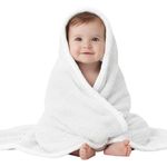 OYO BABY Baby Blanket for Newborns – Super Soft Fleece Hooded Wrapper Sheet for Baby Boys & Girls, Lightweight Swaddle Blanket, (0-24 Months, 100 cm x 70 cm) - White