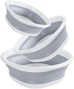 Multipurpose Foldable Collapsible Washbasin Lightweight Portable Basin, Collapsible Basin for Camping Sink and RV Sinks (Set of 3, S,M,L)