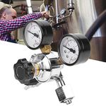 CO2 Regulator, Keg Regulator, Dual Kegerator Gauge CO2 Regulator with Safety Manual Pressure Release Valve for Brewed Beer