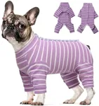 Kuoser Recovery Suit for Dogs Cats After Surgery, Long Sleeve Dog Surgery Recovery Suit, Dog Onesie for Abdominal Wounds Skin Disease, Anti-Licking Pet Surgical Snugly Suit (Purple, XL)