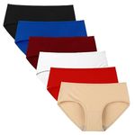 DIVING DEEP Women's Cotton Underwear, Multicolor Brief, Strechy Breathable Hipster Panties for Women, Ladies Underpants, Regular and Plus Size, Pack 6 (Multi-1) (M)