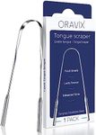 Tongue Scraper Stainless Steel | Tongue Cleaner | for a Fresh Breath and Better Oral Health | Stainless Steel Tongue Scrapers | Tongue Cleaner for Kids and Adults | ORAVIX