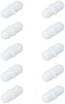 MECCANIXITY Magnetic Stirrer Mixer Stir Bar Rod 10mm/0.39" Cylinder Shape PTFE Coating Magnet White for Laboratory 10Pcs