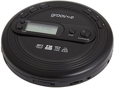 Groov-e Personal MP3 & Radio CD Player with Track Programmable Memory, LCD Display and Earphones Included - Black