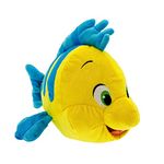 Disney Store Official Flounder Medium Soft Toy, The Little Mermaid, 34.5cm/13”, Ariel's Best Friend, Plush Cuddly Fish with Embroidered Details and Shimmer Finish, Suitable for Ages 0+