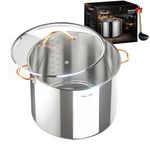 Ciwete Stock Pot 20 Quart, 3 Ply Stainless Steel Stock Pot with Lid, 20 Quart Soup Pot with Copper Handle, Healthy Stockpots, Induction, Oven, Gas and Dishwasher Safe