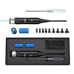 JulyTek Laser Bore Sight Kit Multiple Caliber, Green Dot Laser Boresighters with Press Switch for .177 to .54 Caliber Rifles Handgun Hunting Scopes with 2 Sets of Batteries