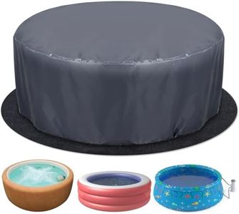 Motionchic 72 Inch Dia Round Hot Tub Pad with 75 Inch Round Hot Tub Full Cover Round Hot Tub Mat with Full Coverage Hot Tub Covers Replacement Above Ground Protector Pad Waterproof Spa Covers