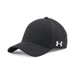 Under Armour Men's Curved Brim Stretch Fit Hat, Black (001)/White, Large/X-Large