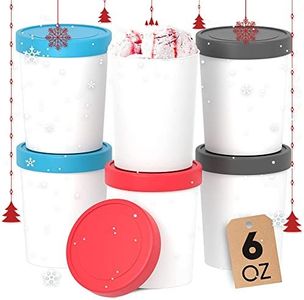 StarPack Portion Control Mini Ice Cream Containers for Homemade Ice Cream - Set of 6 Storage Containers with Silicone Lids, fit for Baby Food Freezer Storage, Meal Prep,& More!